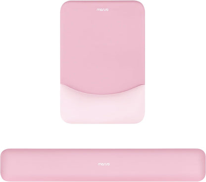 MOSISO Wrist Rest Support Mouse Pad & Keyboard Set, Slate Gray Rectangular Ergonomic Mousepad, Non-Slip Base, Home/Office Pain Relief & Easy Typing, Neoprene Cloth & Raised Silicone Lining