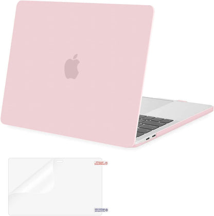MOSISO Compatible with MacBook Pro 13 inch Case M2 2026, 2025, 2024, 2023-2016 A2338 M1 A2251 A2289 A2159 A1989 A1708 A1706 with/Without Touch Bar, Plastic Hard Shell&Screen Protector, Rose Quartz