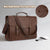 MOSISO Messenger Bag for Men Women, 15.6 inch Vintage PU Leather Laptop Shoulder Briefcase Satchel Bag, 15-16 inch Computer Bag Casual Handbag for Office Work Briefcase Travel Business College, Brown