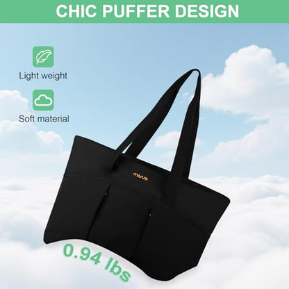 MOSISO Canvas Beach Tote Bags, Large Capacity Canvas Laptop Tote Bag, Carrying Large Beach Pool Bag Laptop Compartment & Back Belt for Travel, Work, Teacher, Gym, Nursing, College, Black