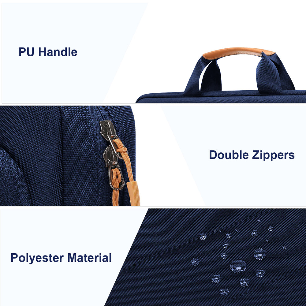 MOSISO Men Laptop Briefcase Shoulder Bag with Trolley Sleeve & Front Rectangle Horizontal Pockets, Multi Storage Notebook Carry Case for Business Travel