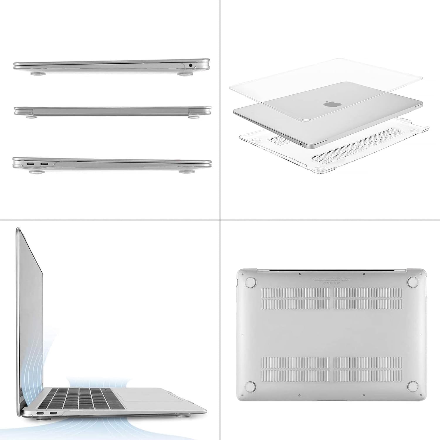 MOSISO Compatible with MacBook Air 13 inch Case M1 2021 2020 2019 2018 Release A2337 A2179 A1932 Touch ID, Plastic Hard Shell Cover&Keyboard Cover for MacBook Air 13.3 inch Case M1, Transparent iMosiso