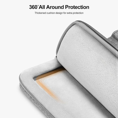 MOSISO 360 Protective Laptop Bag, 13.3 inch Computer Bag Compatible with MacBook Pro 14, HP, Dell, Asus Notebook, Side Open Messenger Bag with 2 Rectangle Zipper Pockets & Extendable Handle, Gray iMosiso