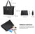 MOSISO Laptop Tote Bag Compatible with MacBook Pro 16 inch 2023-2019 M2 A2780 M1 A2485 Pro/Max A2141,15-15.6 inch Notebook, PU Leather Briefcase with Middle Button & Small Purse&Shoulder Strap, Black