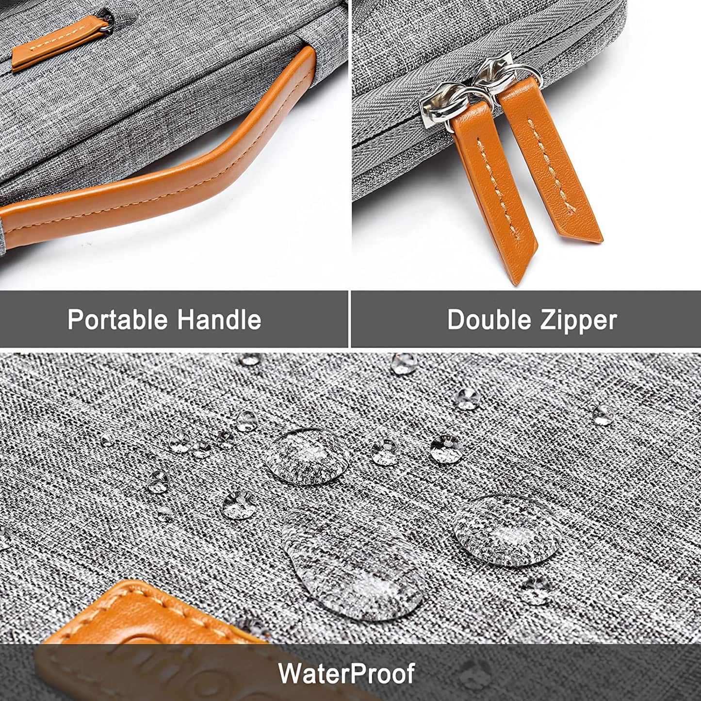 MOSISO 360 Protective Laptop Shoulder Bag, 15.6 inch Computer Bag Compatible with MacBook, HP, Dell, Lenovo, Asus Notebook, 15 inch Side Open Messenger Bag with 4 Zipper Pockets & Handle & Belt, Gray iMosiso