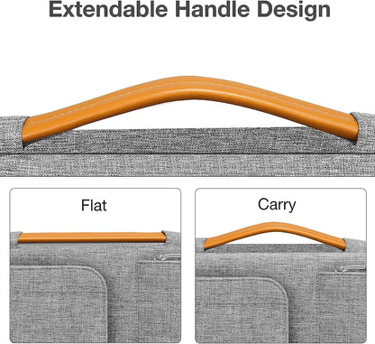 MOSISO 360 Protective Laptop Sleeve Compatible with MacBook Air/Pro, 13-13.3 inch Notebook,Compatible with MacBook Pro 14 inch 2023-2021 M2 M1, Side Open Bag with 2 Accessory Pockets&Handle&Belt, Gray iMosiso