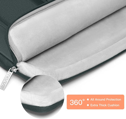 MOSISO 360 Protective Laptop Sleeve Compatible with MacBook Air/Pro, 13-13.3 inch Notebook, Compatible with MacBook Pro 14 inch M3 M2 M1, Side Open Bag with 2 Raised&1 Flapover Pockets, Emerald Green iMosiso