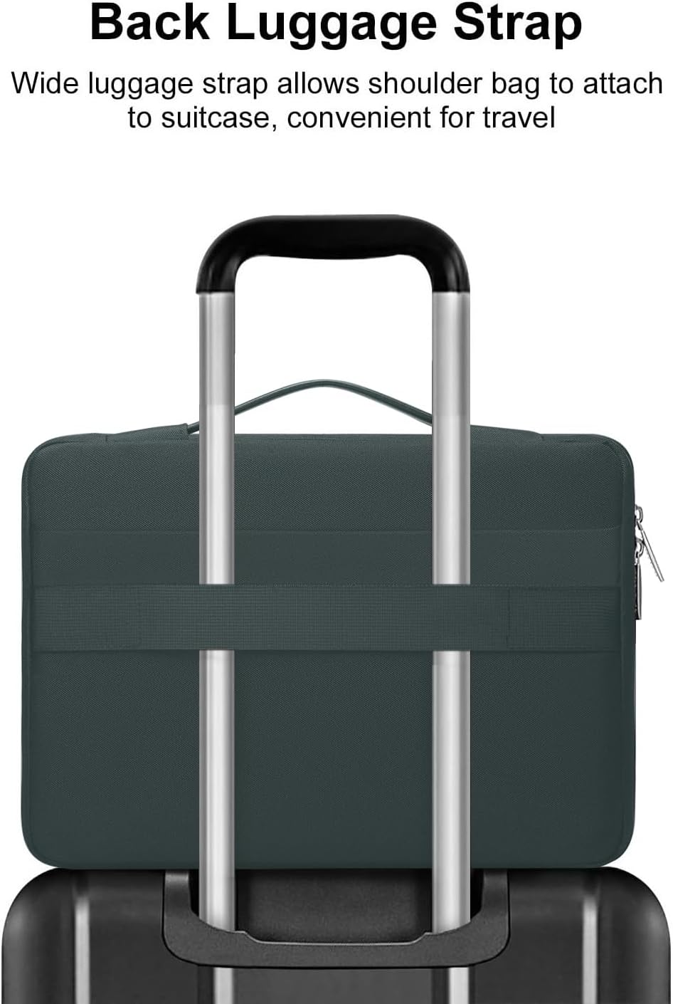 MOSISO 360 Protective Laptop Sleeve Compatible with MacBook Air/Pro, 13-13.3 inch Notebook, Compatible with MacBook Pro 14 inch M3 M2 M1, Side Open Bag with 2 Raised&1 Flapover Pockets, Emerald Green iMosiso