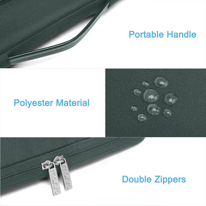 MOSISO 360 Protective Laptop Sleeve Compatible with MacBook Air 15 inch M3 M2 2024 2023/Pro 15 A1990 A1707, HP Stream 14 inch,Dell XPS 15, Side Open Bag with 2 Raised&1 Flapover Pockets, Emerald Green iMosiso