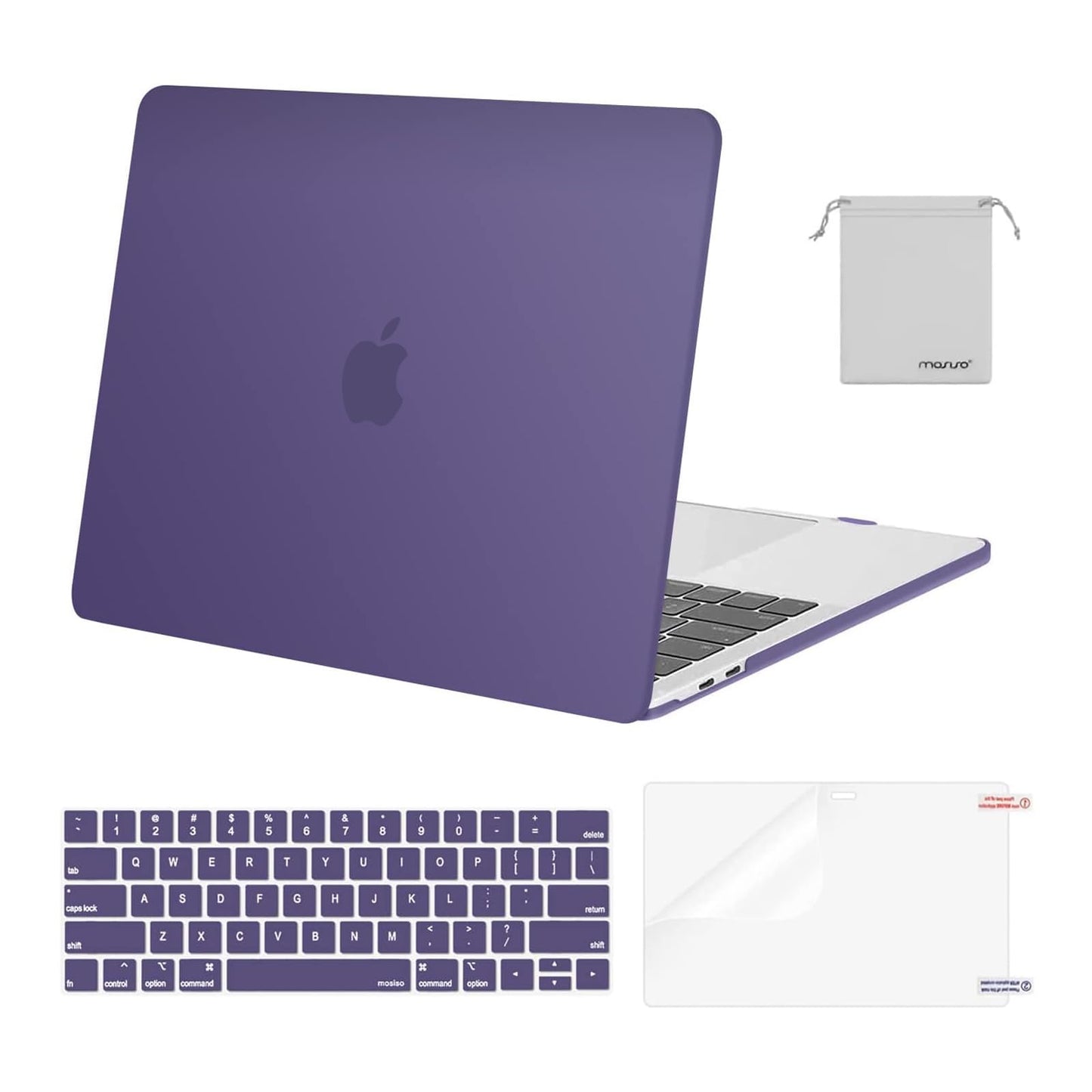 MOSISO Compatible with MacBook Pro 13 inch Case M2 2025, 2024, 2023, 2022-2016 A2338 M1 A2251 A2289 A2159 A1989 A1708 A1706, Plastic Hard Shell&Keyboard Cover&Screen Film&Storage Bag, Chalk Pink