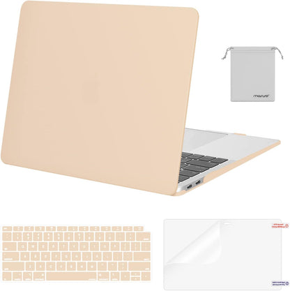 MOSISO Compatible with MacBook Air 13 inch Case M1 Chip 2021-2018 Release A2337 A2179 A1932, Plastic Hard Shell&Keyboard Cover&Screen Film&Storage Bag for MacBook Air 13.3 inch Case, Crystal Midnight
