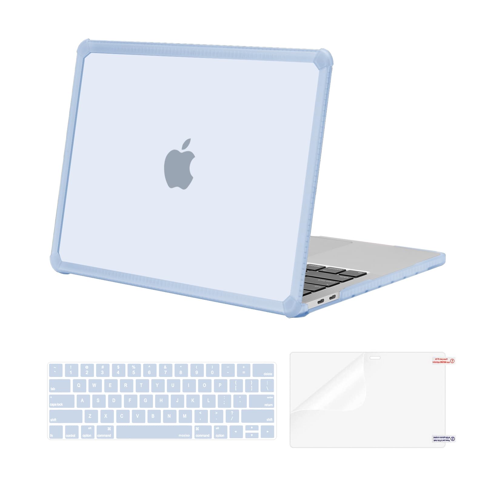 MOSISO Compatible with MacBook Pro 13 inch Case M2 2025-2016 A2338 M1 A2251 A2289 A2159 A1989 A1708 A1706, Anti-Cracking Heavy Duty Plastic TPU Bumper Hard Case&Keyboard Skin&Screen Film, Pink