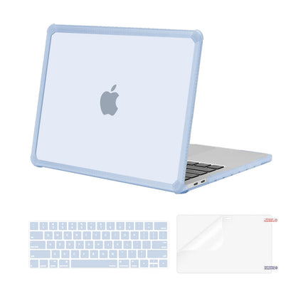 MOSISO Compatible with MacBook Pro 13 inch Case M2 2025-2016 A2338 M1 A2251 A2289 A2159 A1989 A1708 A1706, Anti-Cracking Heavy Duty Plastic TPU Bumper Hard Case&Keyboard Skin&Screen Film, Pink