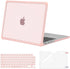 MOSISO Compatible with MacBook Pro 14 inch Case 2025-2021 M4 M3 M2 M1 A3112 A3185 A3401 A2918 A2992 A2779 A2442, Anti-Cracking Heavy Duty TPU Bumper Hard Case&Keyboard Skin&Screen Film, Pink