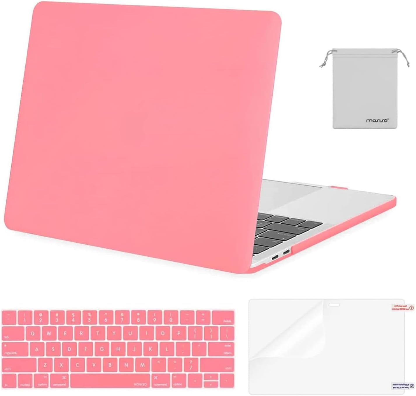 MOSISO Compatible with MacBook Pro 13 inch Case M2 2026 2025 2024 2023 2022-2016 A2338 M1 A2251 A2289 A2159 A1989 A1708 A1706,Plastic Hard Shell&Keyboard Cover&Screen Film&Storage Bag, Black