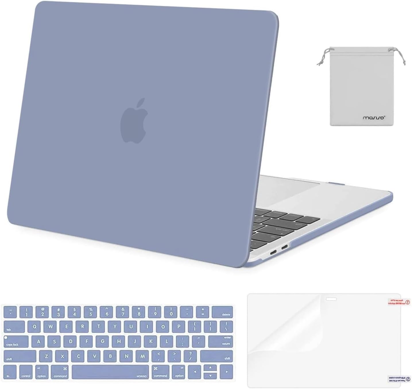 MOSISO Compatible with MacBook Pro 13 inch Case M2 2025, 2024, 2023, 2022-2016 A2338 M1 A2251 A2289 A2159 A1989 A1708 A1706, Plastic Hard Shell&Keyboard Cover&Screen Film&Storage Bag, Chalk Pink