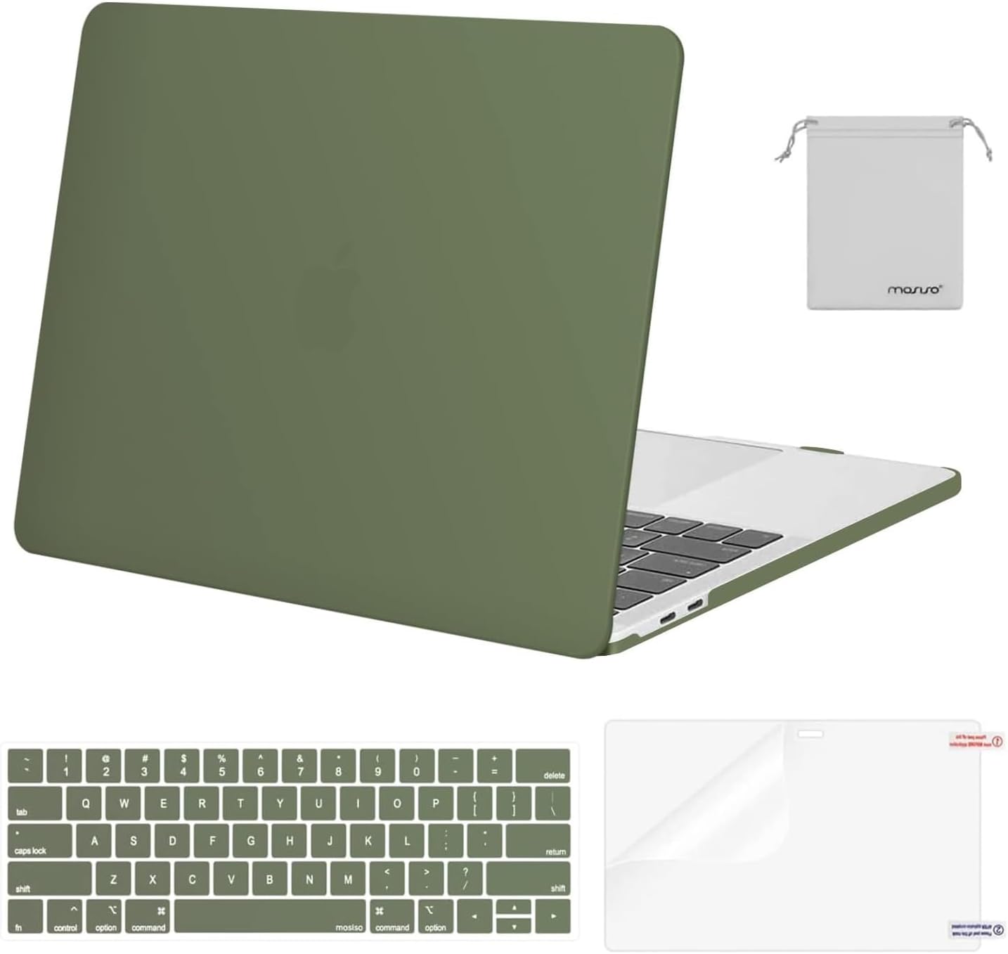 MOSISO Compatible with MacBook Pro 13 inch Case M2 2026 2025 2024 2023 2022-2016 A2338 M1 A2251 A2289 A2159 A1989 A1708 A1706,Plastic Hard Shell&Keyboard Cover&Screen Film&Storage Bag, Black