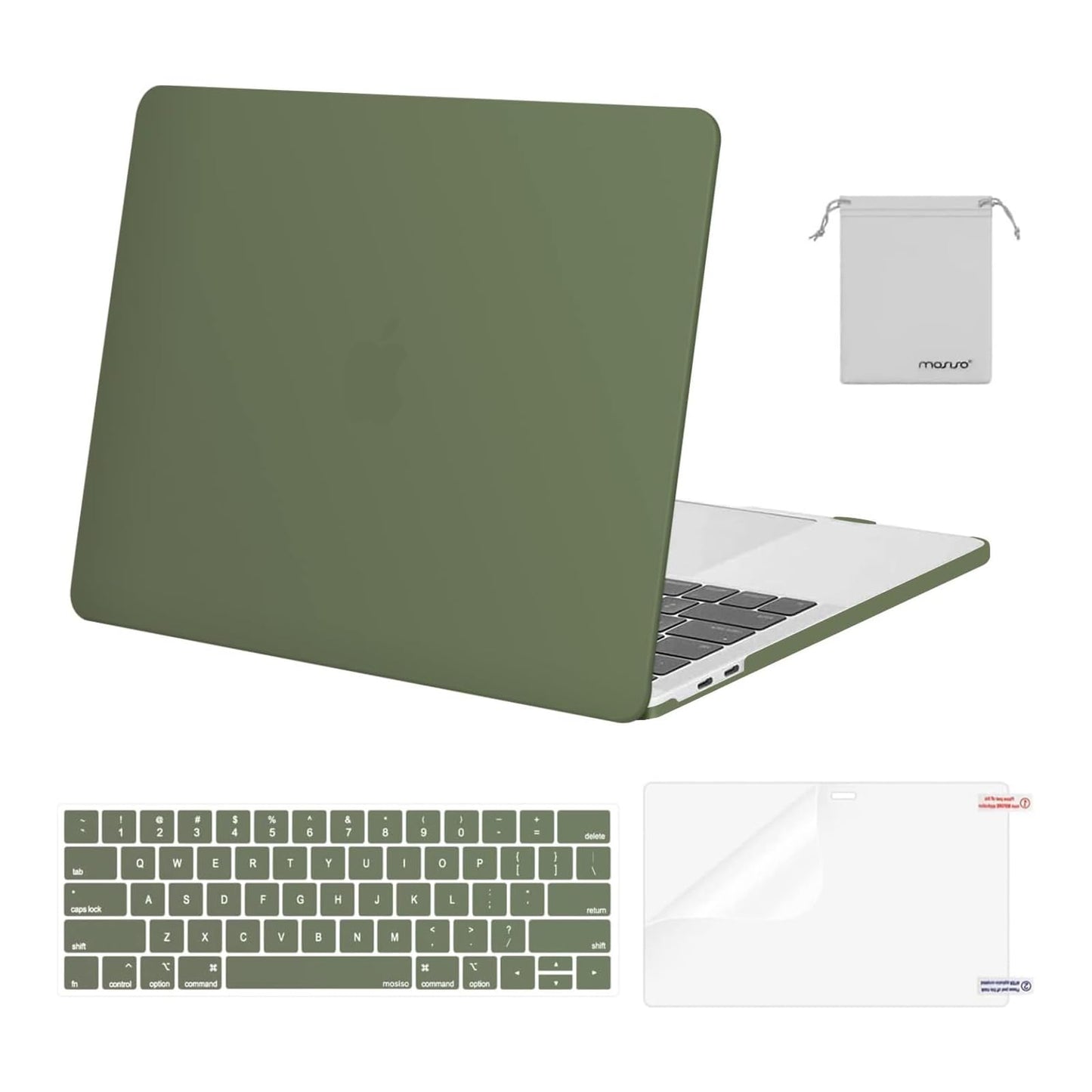 MOSISO Compatible with MacBook Pro 13 inch Case M2 2025, 2024, 2023, 2022-2016 A2338 M1 A2251 A2289 A2159 A1989 A1708 A1706, Plastic Hard Shell&Keyboard Cover&Screen Film&Storage Bag, Chalk Pink