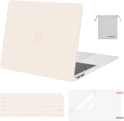 MOSISO Compatible with MacBook Air 13 inch Case M1 Chip 2021-2018 Release A2337 A2179 A1932, Plastic Hard Shell&Keyboard Cover&Screen Film&Storage Bag for MacBook Air 13.3 inch Case, Crystal Midnight