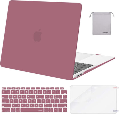 MOSISO Compatible with MacBook Air 13 inch Case M1 Chip 2021-2018 Release A2337 A2179 A1932, Plastic Hard Shell&Keyboard Cover&Screen Film&Storage Bag for MacBook Air 13.3 inch Case, Crystal Midnight