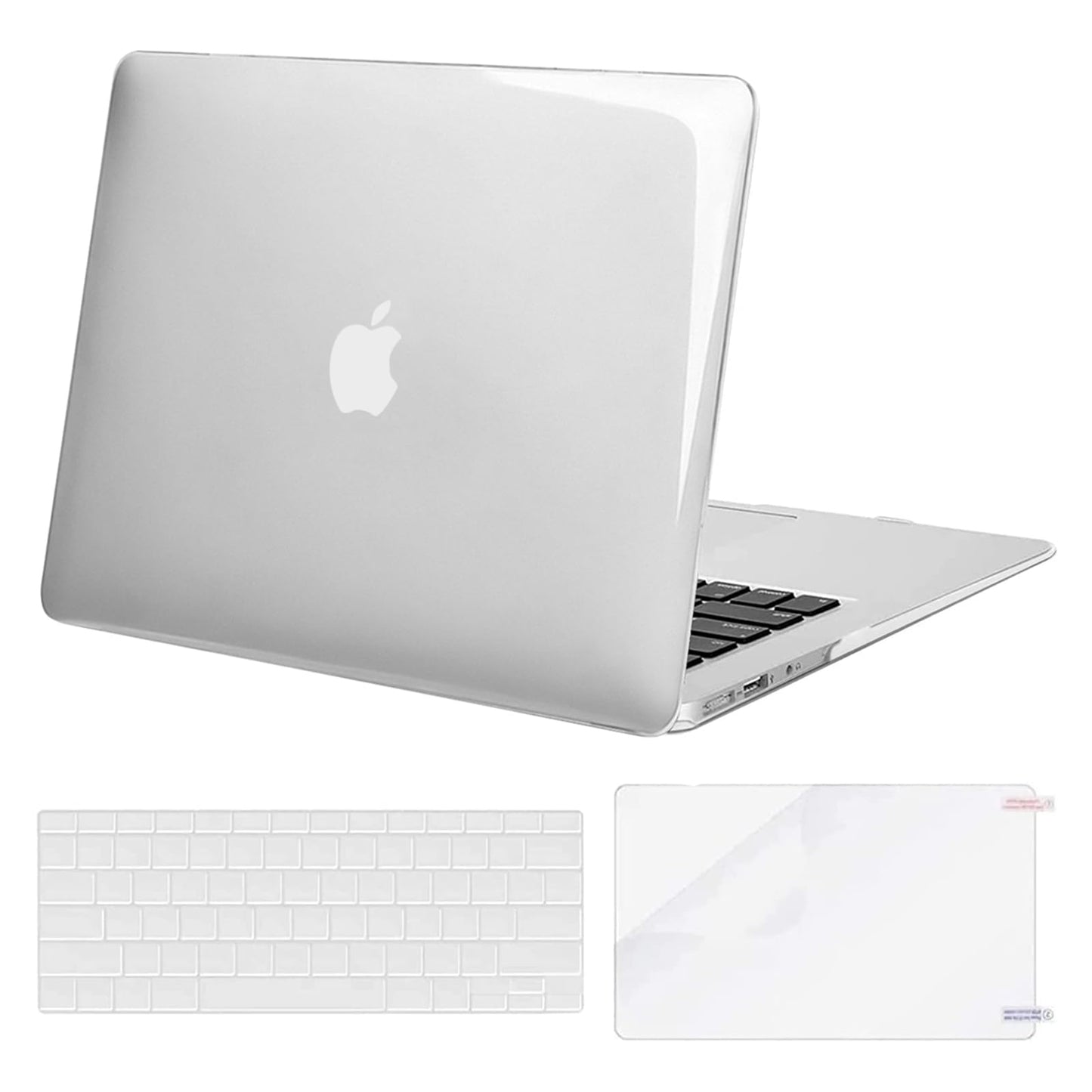 MOSISO Compatible with MacBook Air 13 inch Case (Models: A1369 & A1466, Older Version 2010-2017 Release), Protective Plastic Hard Shell Case & Keyboard Cover & Screen Protector, Rose Quartz