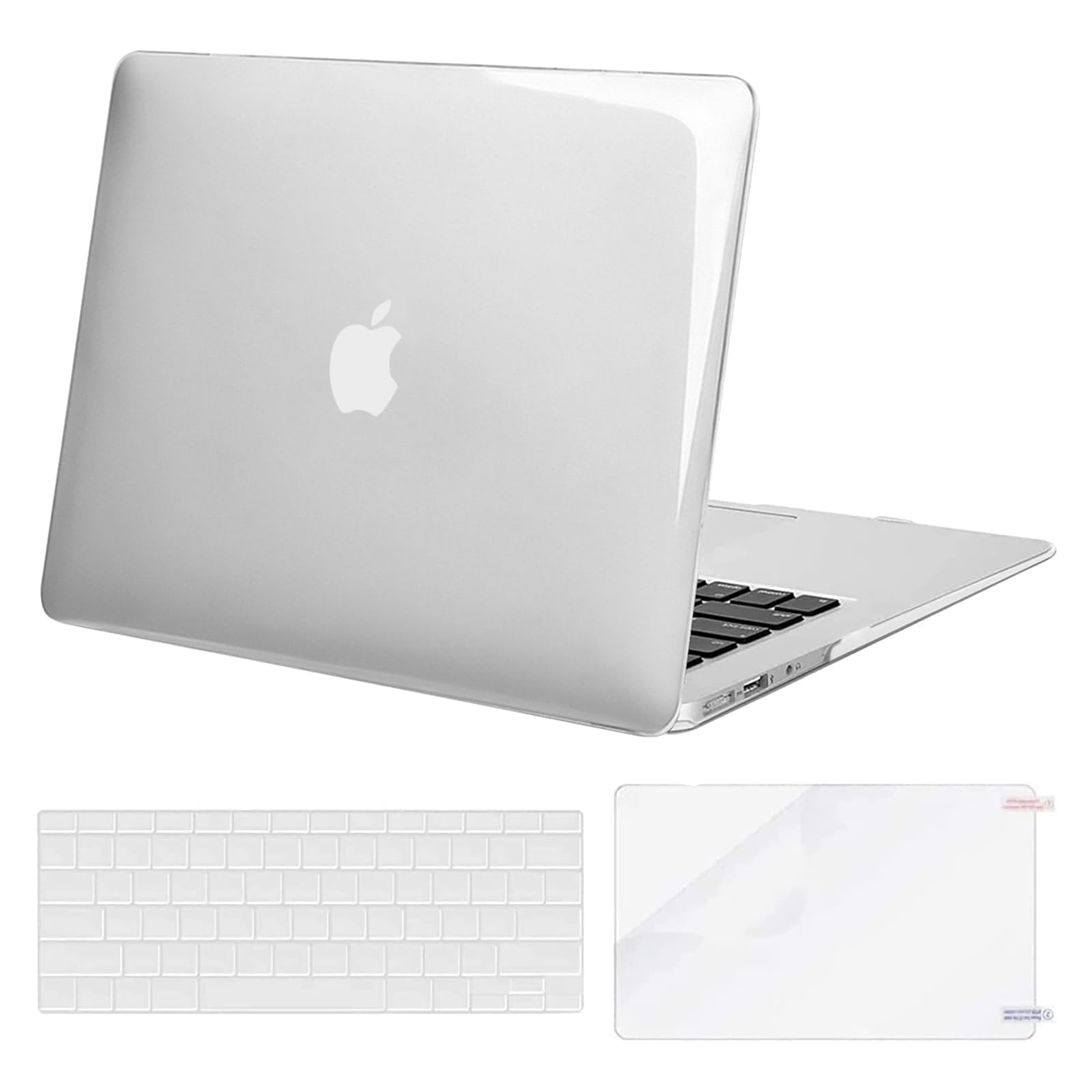 MOSISO Compatible with MacBook Air 13 inch Case (Models: A1369 & A1466, Older Version 2010-2017 Release), Protective Plastic Hard Shell Case & Keyboard Cover & Screen Protector, Rose Quartz