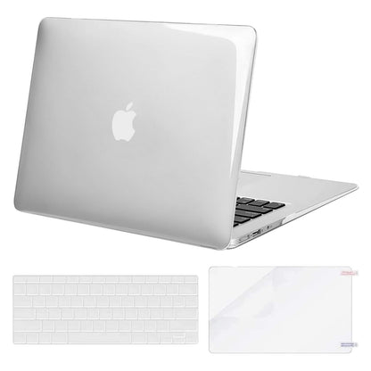 MOSISO Compatible with MacBook Air 13 inch Case (Models: A1369 & A1466, Older Version 2010-2017 Release), Protective Plastic Hard Shell Case & Keyboard Cover & Screen Protector, Rose Quartz