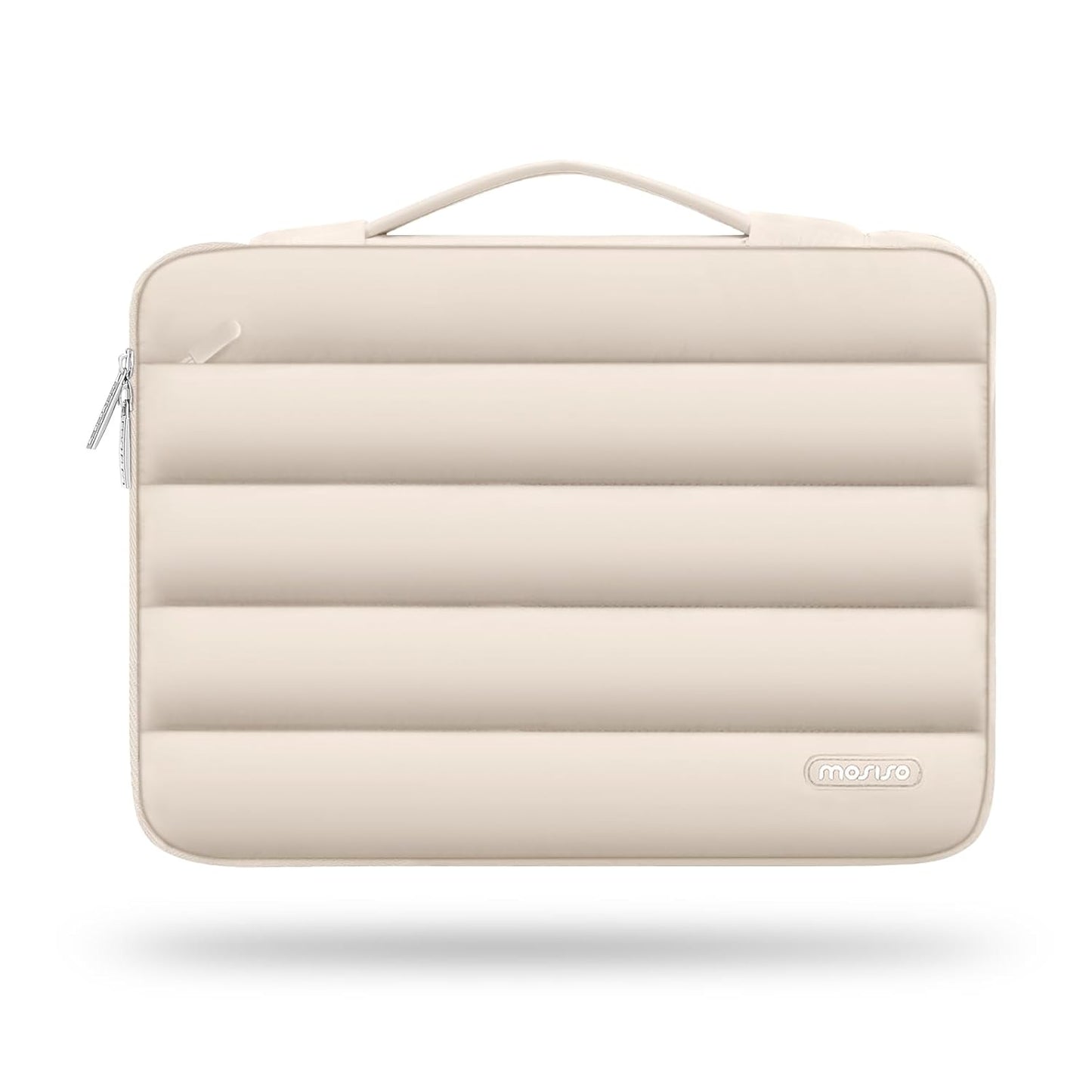 MOSISO 360 Protective 13-14 inch Laptop Case, 13.3 inch Puffy Laptop Sleeve Compatible with MacBook Air 13 13.6 M4 M3 M2 M1/Pro 13/14, HP,Dell,ASUS,Lenovo,Polyester Horizontal Side Open Bag, Sand iMosiso