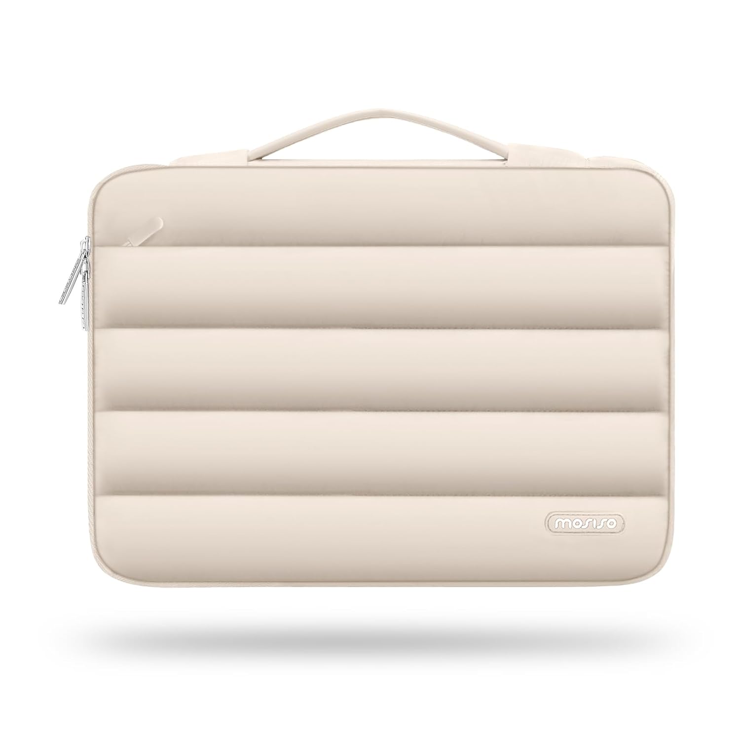MOSISO 360 Protective 13-14 inch Laptop Case, 13.3 inch Puffy Laptop Sleeve Compatible with MacBook Air 13 13.6 M4 M3 M2 M1/Pro 13/14, HP,Dell,ASUS,Lenovo,Polyester Horizontal Side Open Bag, Sand iMosiso