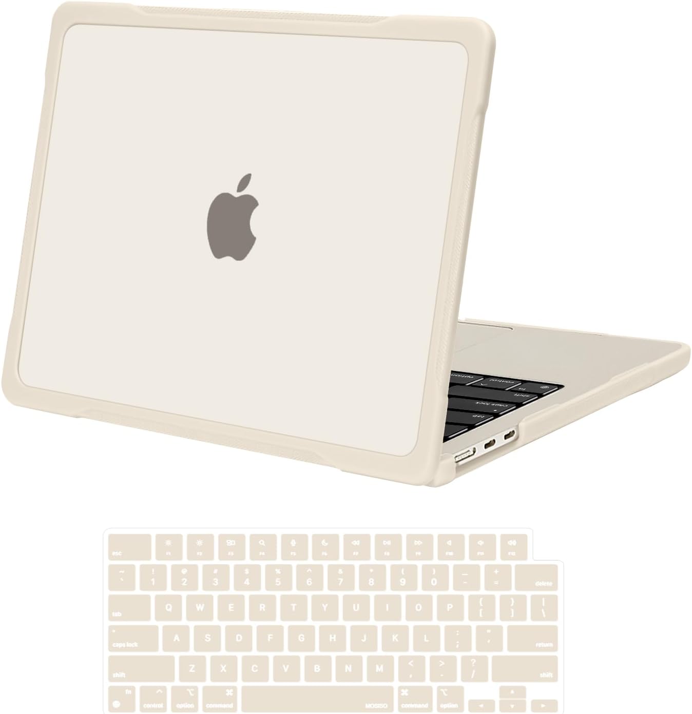 MOSISO Compatible with MacBook Air 13 inch Case M5 2026 M4 2025 M3 M2 2024-2022 A3449 A3240 A3113 A2681, 2 in 1 Kit Crack-Resistant Hard Case with Soft TPU Bumper for MacBook Air 13.6