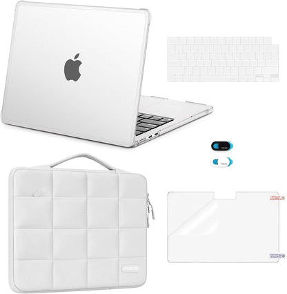 MOSISO 5‑In‑1 Protective Kit for MacBook Air 13‑Inch M2‑M5(A2681/A3113/A3240/A3449),Hard‑Shell,Keyboard‑Covers,Screen‑Film & Webcam‑Cover