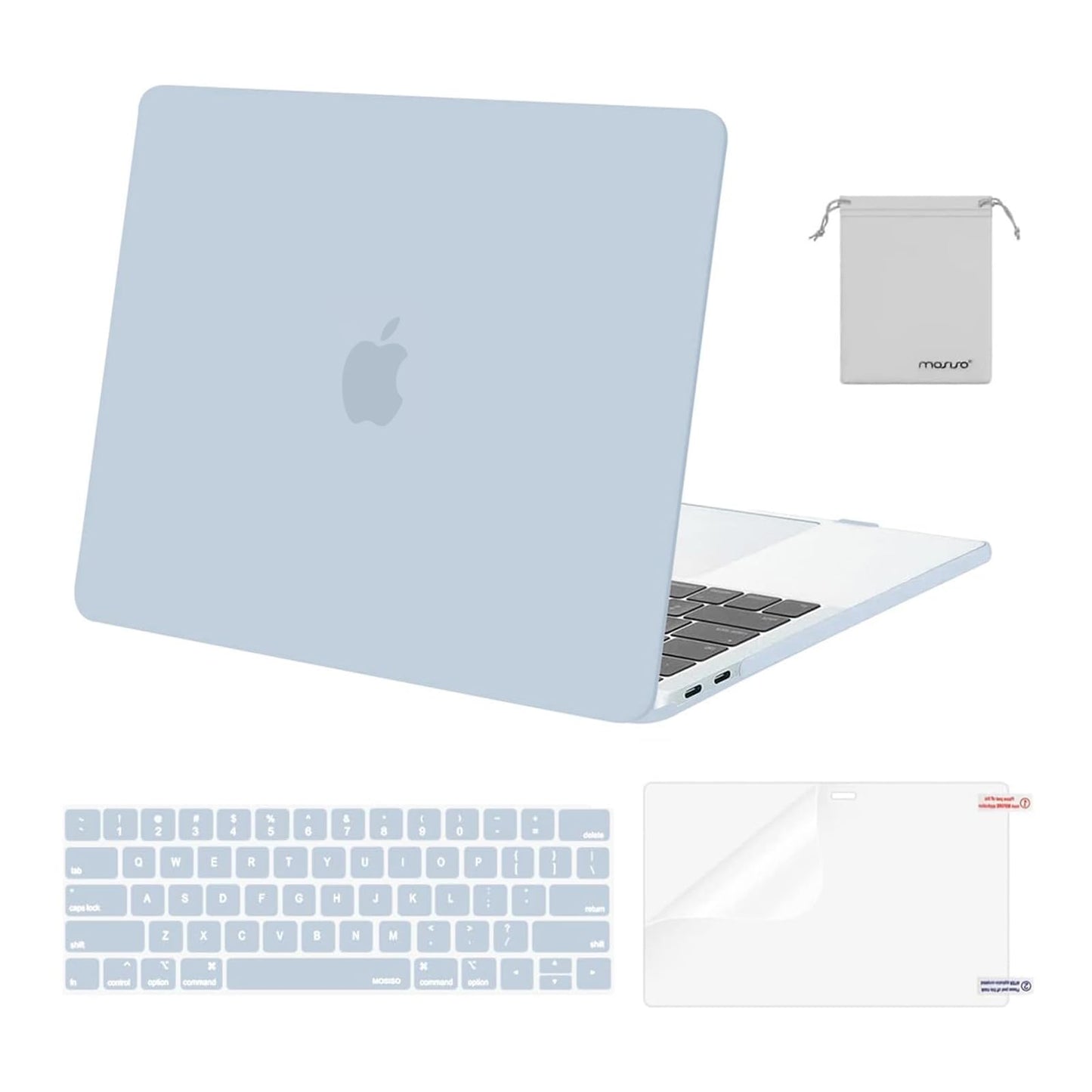 MOSISO Compatible with MacBook Pro 13 inch Case M2 2025, 2024, 2023, 2022-2016 A2338 M1 A2251 A2289 A2159 A1989 A1708 A1706, Plastic Hard Shell&Keyboard Cover&Screen Film&Storage Bag, Chalk Pink