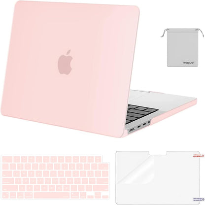 MOSISO Compatible with MacBook Pro 14 inch Case M5 2026 M4 2025 M3 M2 M1 2024-2021 A3427 A3426 A3434 A3112 A3185 A3401 A2918 A2992 A2779 A2442,Hard Case&Keyboard Skin&ScreenFilm&Pouch, Rose Quartz