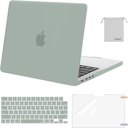 MOSISO Compatible with MacBook Pro 14 inch Case M5 2026 M4 2025 M3 M2 M1 2024-2021 A3427 A3426 A3434 A3112 A3185 A3401 A2918 A2992 A2779 A2442,Hard Case&Keyboard Skin&ScreenFilm&Pouch, Rose Quartz