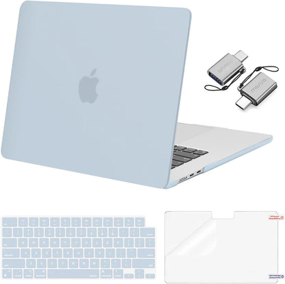 MOSISO Compatible with MacBook Air 15 inch Case M5-M2 2026-2023 A3448 A3241 A3114 A2941, Hard Shell&Keyboard Cover&Screen Film&Type C, Great for Study Travel Work