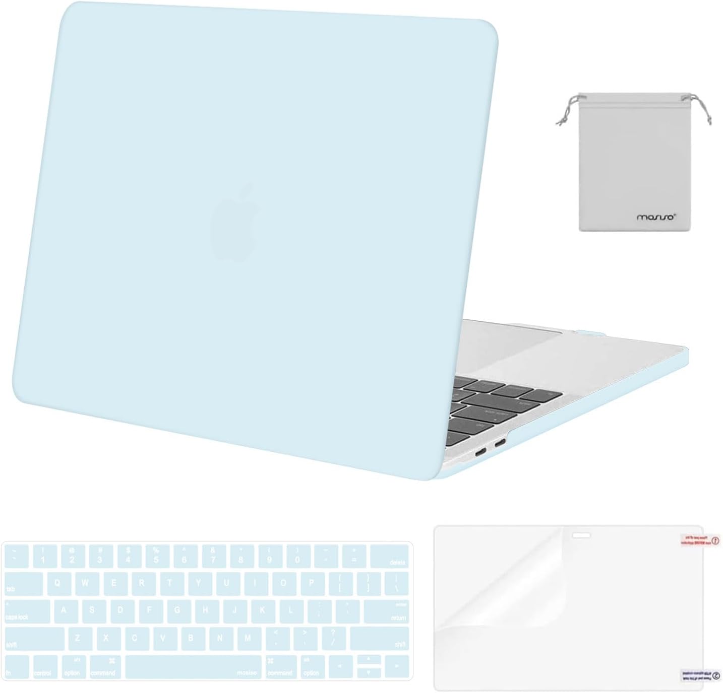 MOSISO Compatible with MacBook Pro 13 inch Case M2 2026 2025 2024 2023 2022-2016 A2338 M1 A2251 A2289 A2159 A1989 A1708 A1706,Plastic Hard Shell&Keyboard Cover&Screen Film&Storage Bag, Black