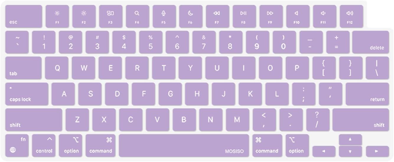 MOSISO Keyboard Cover Skin Compatible with MacBook Air 15 inch M3 A3114 M2 A2941/Air 13.6 A3113 A2681/Pro 14/16 M4 M3 M2 M1