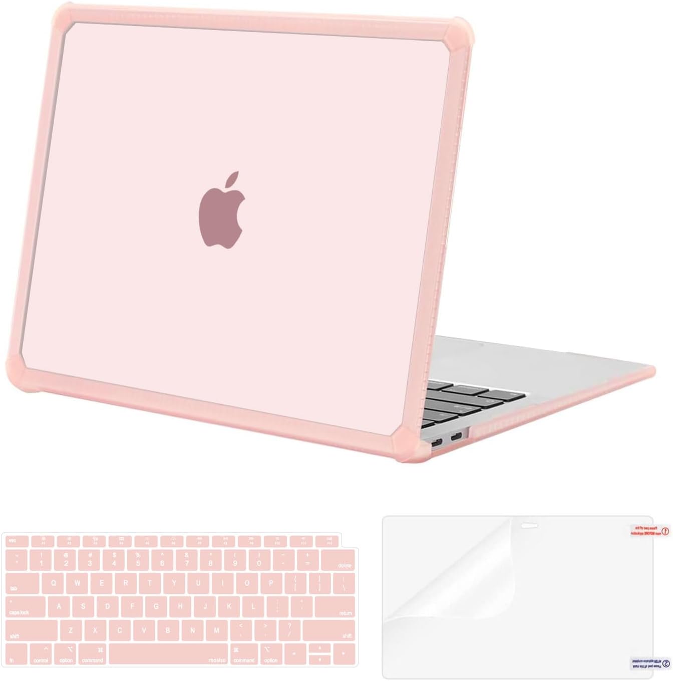 MOSISO Compatible with MacBook Air 13 inch Case 2022-2018 Release A2337 M1 A2179 A1932, Anti-Cracking Heavy Duty Plastic Hard Shell Case with TPU Bumper&Keyboard Cover&Screen Film