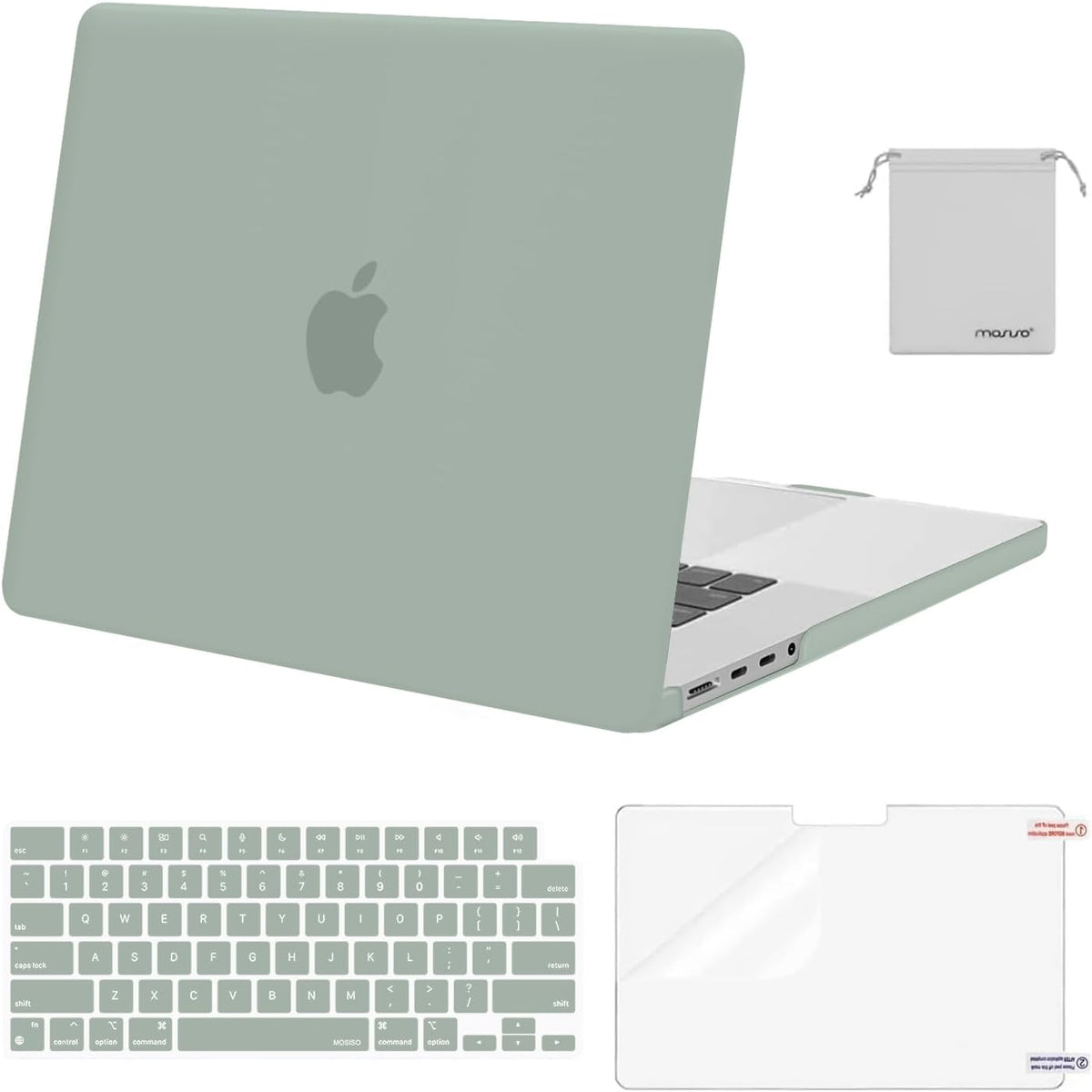 MOSISO 4in1 MultiColor Hard Shell Case Compatible with MacBook Pro 16 Inch M5-M1 Protective Laptop Cover With Keyboard Cover Screen Film Storage Pouch