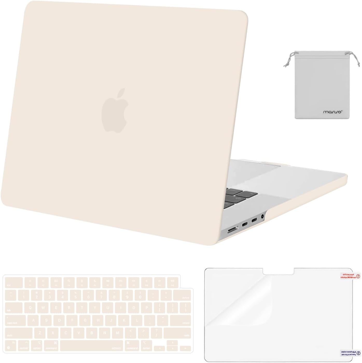 MOSISO Compatible with MacBook Pro 16 inch Case M5 2026 M4 2025 M3 M2 M1 2024-2021 A3429 A3428 A3403 A3186 A2991 A2780 A2485, Protective Hard Shell&Keyboard Cover&Screen Film&Pouch