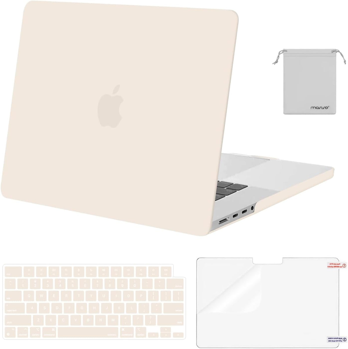 MOSISO 4in1 MultiColor Hard Shell Case Compatible with MacBook Pro 16 Inch M5-M1 Protective Laptop Cover With Keyboard Cover Screen Film Storage Pouch