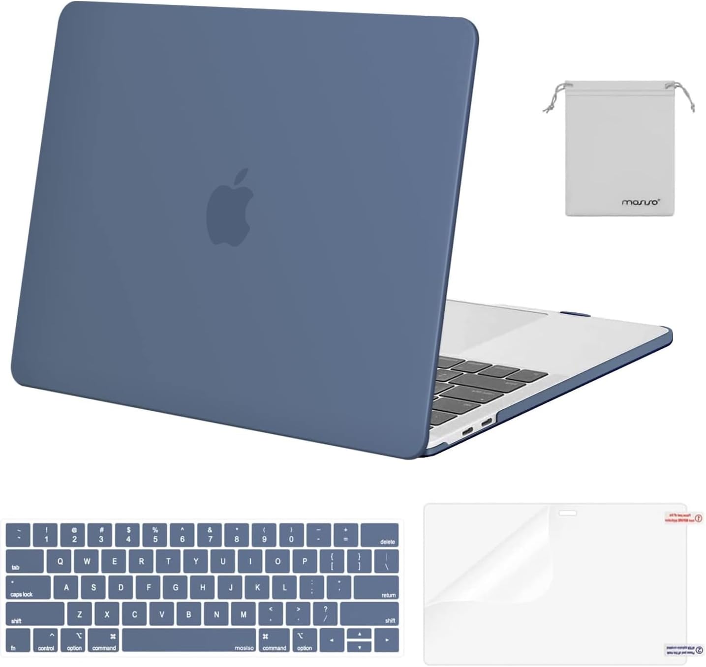 MOSISO Compatible with MacBook Pro 13 inch Case M2 2026 2025 2024 2023 2022-2016 A2338 M1 A2251 A2289 A2159 A1989 A1708 A1706,Plastic Hard Shell&Keyboard Cover&Screen Film&Storage Bag, Black