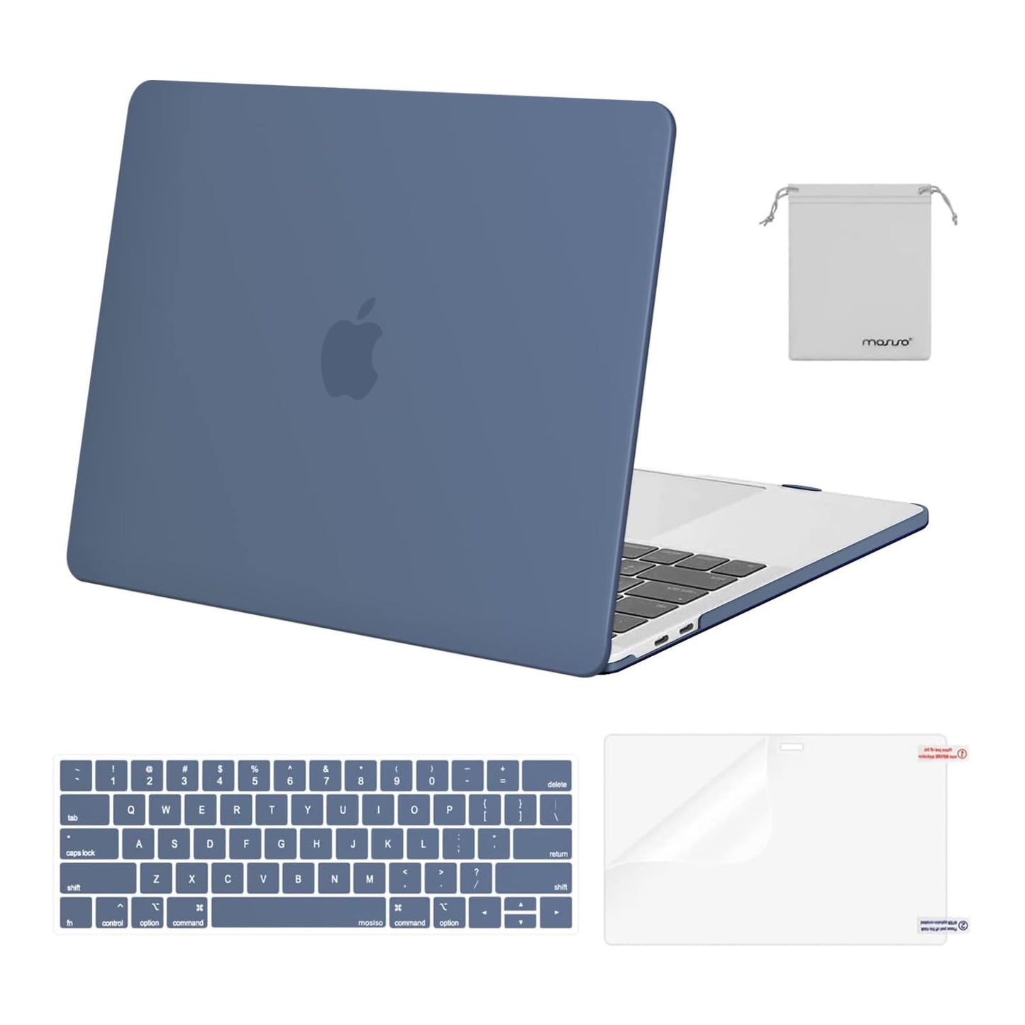 MOSISO Compatible with MacBook Pro 13 inch Case M2 2025, 2024, 2023, 2022-2016 A2338 M1 A2251 A2289 A2159 A1989 A1708 A1706, Plastic Hard Shell&Keyboard Cover&Screen Film&Storage Bag, Chalk Pink