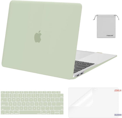MOSISO Compatible with MacBook Air 13 inch Case M1 Chip 2021-2018 Release A2337 A2179 A1932, Plastic Hard Shell&Keyboard Cover&Screen Film&Storage Bag for MacBook Air 13.3 inch Case, Crystal Midnight