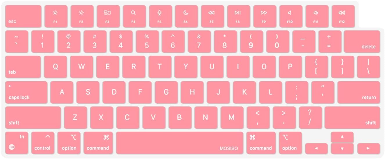 MOSISO Keyboard Cover Skin Compatible with MacBook Air 15 inch M3 A3114 M2 A2941/Air 13.6 A3113 A2681/Pro 14/16 M4 M3 M2 M1