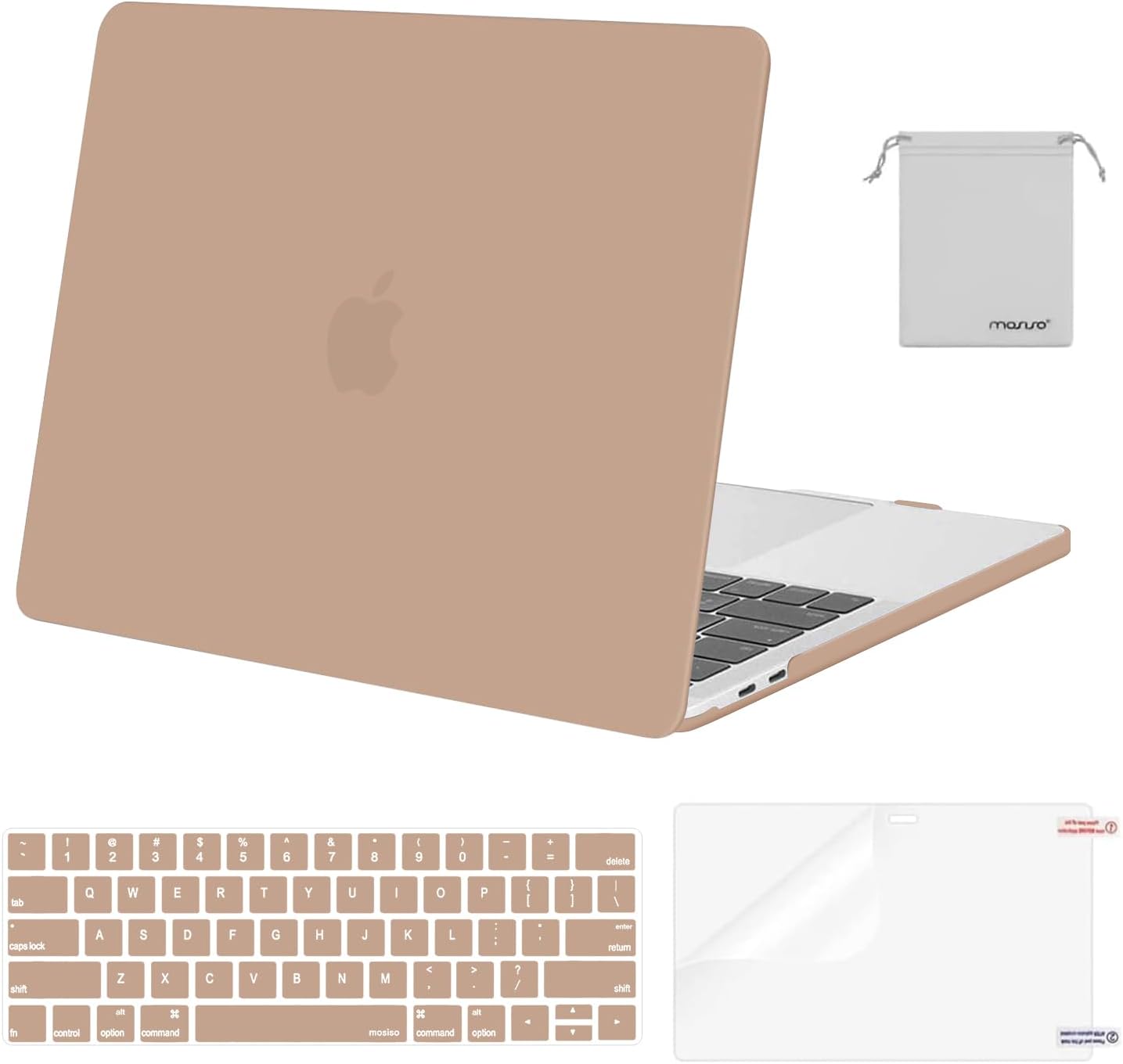 MOSISO Compatible with MacBook Pro 13 inch Case M2 2026 2025 2024 2023 2022-2016 A2338 M1 A2251 A2289 A2159 A1989 A1708 A1706,Plastic Hard Shell&Keyboard Cover&Screen Film&Storage Bag, Black