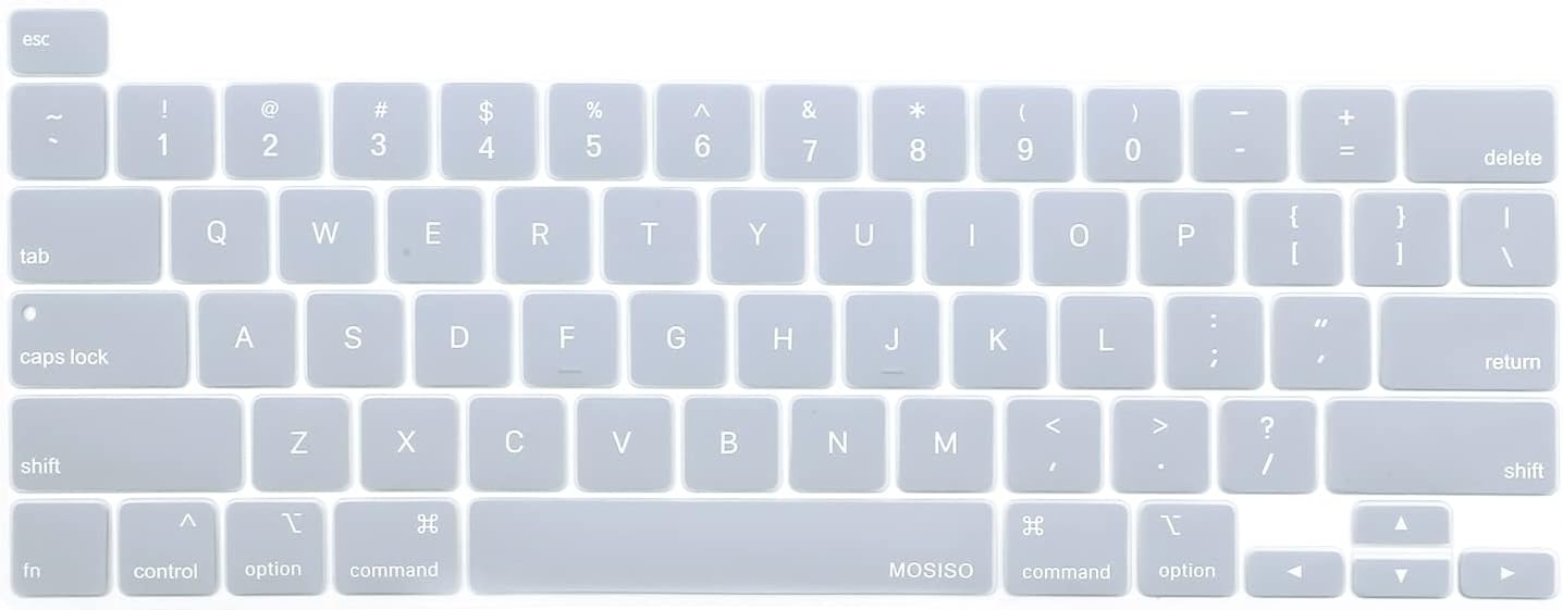 MOSISO Keyboard Cover Compatible with MacBook Pro 13 inch M2 2023, 2022, 2021 2020 M1 A2338 A2289 A2251&Compatible with MacBook Pro 16 2020 2019 A2141 Touch ID,Protective Silicone Skin, Airy Blue