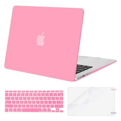 MOSISO Compatible with MacBook Air 13 inch Case (Models: A1369 & A1466, Older Version 2010-2017 Release), Protective Plastic Hard Shell Case & Keyboard Cover & Screen Protector, Rose Quartz