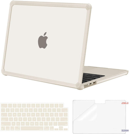 MOSISO Hard Case Compatible with MacBook Air 13 M2-M5 2022-2026, 3 in 1 Heavy Duty Crack Resistant Protective Cover with TPU Bumper
