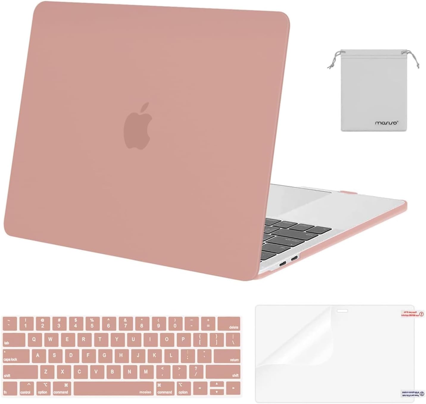 MOSISO Compatible with MacBook Pro 13 inch Case M2 2026 2025 2024 2023 2022-2016 A2338 M1 A2251 A2289 A2159 A1989 A1708 A1706,Plastic Hard Shell&Keyboard Cover&Screen Film&Storage Bag, Black